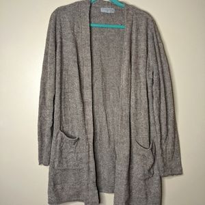 NWOT Barefoot Dreams CozyChic Lite Knit Long Cardigan Tan